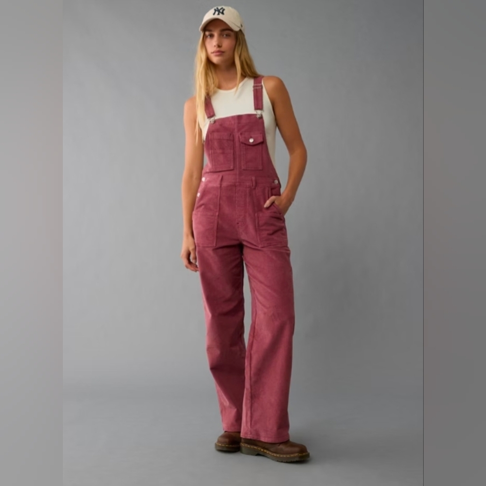 American Eagle Corduroy Stovepipe Overalls